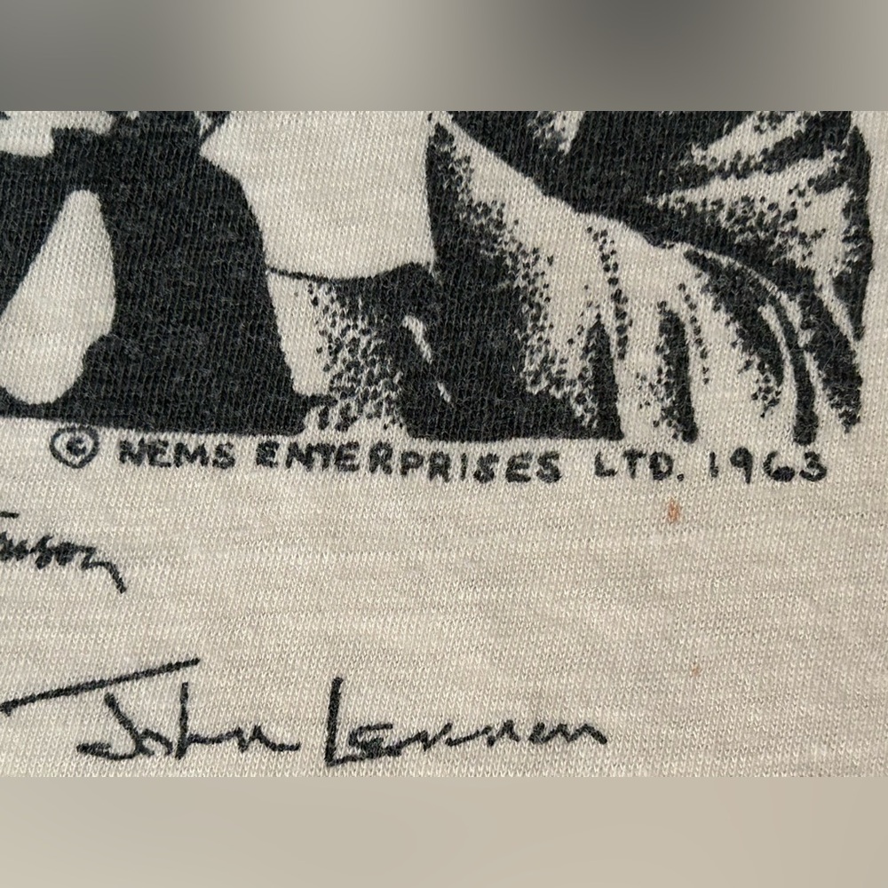 Vintage Very Rare The Beatles 1963 BVD NEMS Enterprises 1 Owner T Shirt 60s - Picture 5 of 16